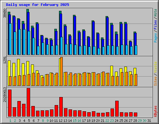 Daily usage for February 2025