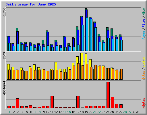 Daily usage for June 2025