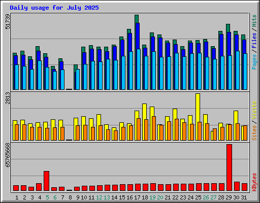 Daily usage for July 2025