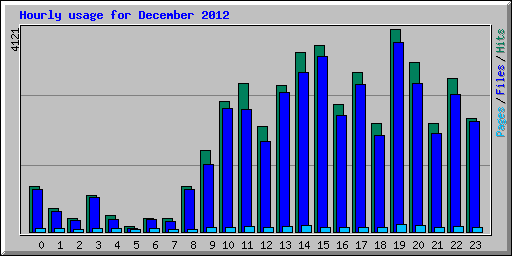 Hourly usage for December 2012