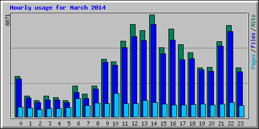 Hourly usage for March 2014