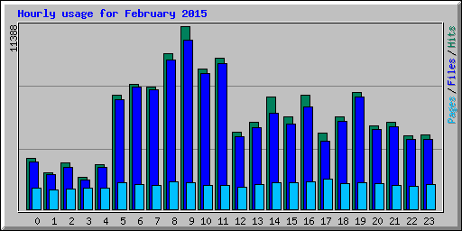 Hourly usage for February 2015