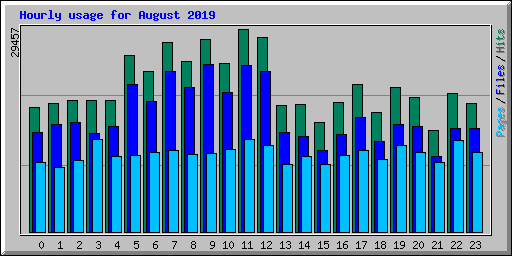 Hourly usage for August 2019