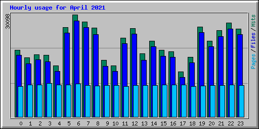 Hourly usage for April 2021